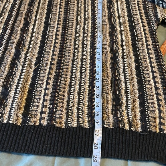 VTG 3D Knit Murano Knit Sweater XXL Black Wool Blend Crew Cosby Pullover Multi - Picture 15 of 15